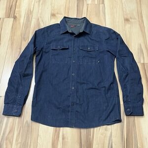 Mountain Hardwear Men's Sz M Cathedral Ledge Denim Chambray Shirt Long Sleeve
